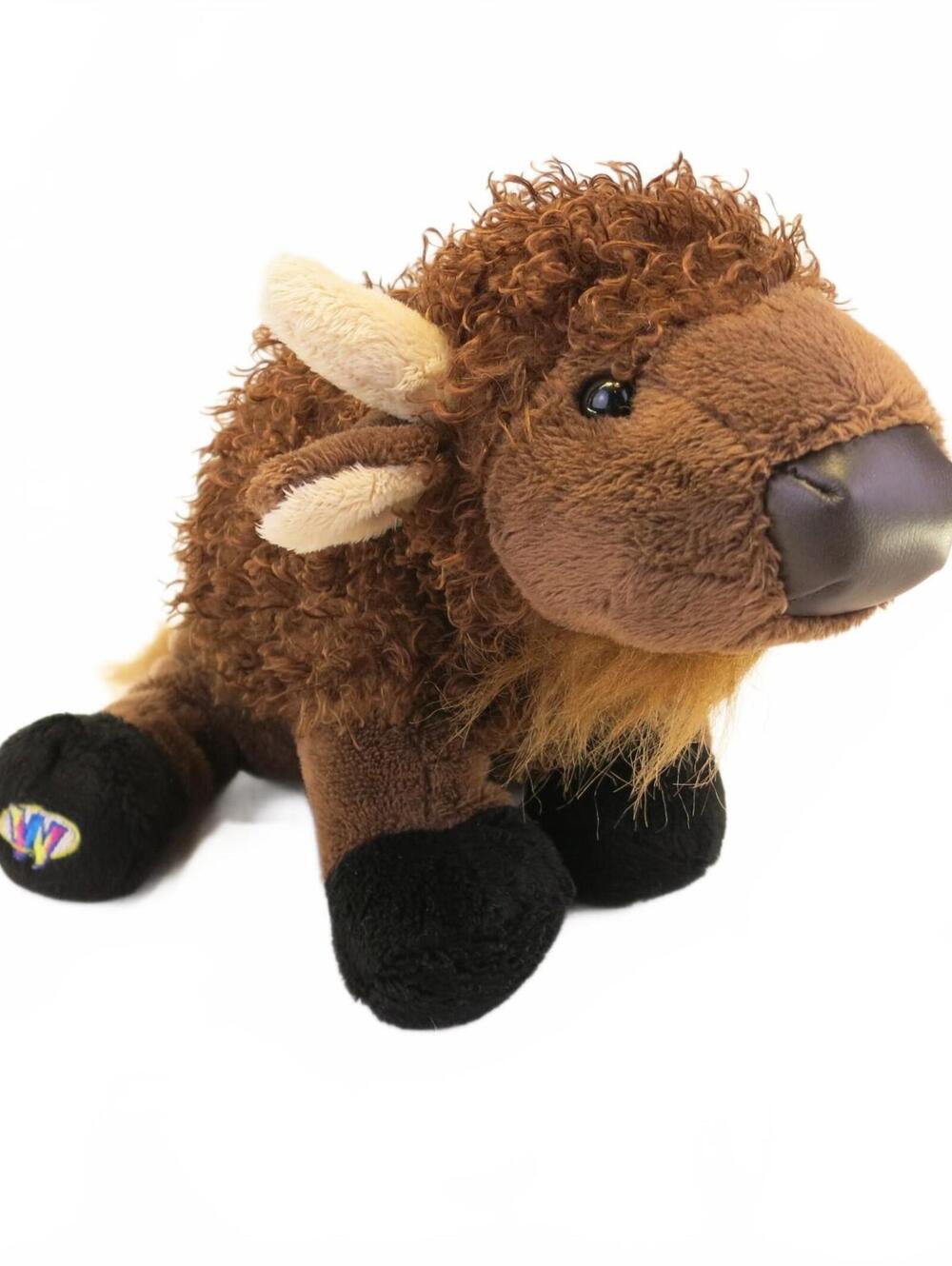Vintage Ganz Brown Curly Plush Bison Stuffed Animal 11" Long